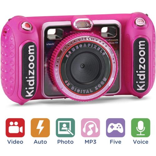 브이텍 VTech KidiZoom Duo DX Digital Selfie Camera with MP3 Player, Pink