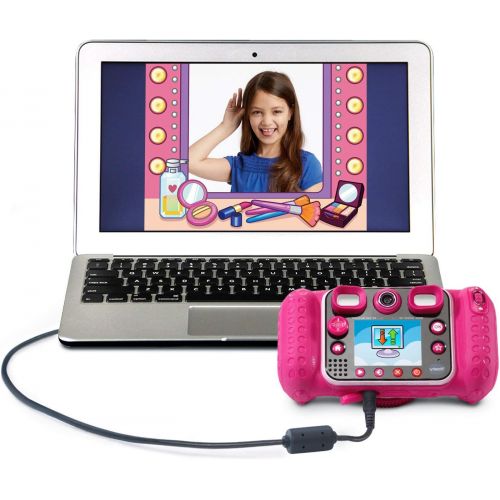 브이텍 VTech KidiZoom Duo DX Digital Selfie Camera with MP3 Player, Pink