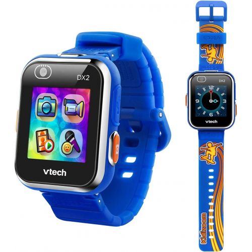 브이텍 VTech KidiZoom Smartwatch DX2, Special Edition Skateboard Swoosh with Bonus Royal Blue Wristband