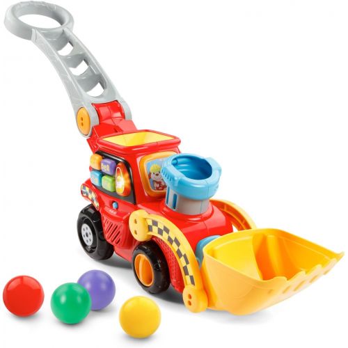 브이텍 VTech Pop-a-Balls Push and Pop Bulldozer Amazon Exclusive,Red