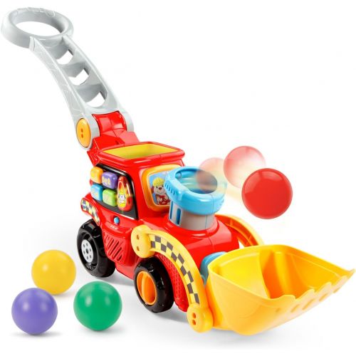 브이텍 VTech Pop-a-Balls Push and Pop Bulldozer Amazon Exclusive,Red