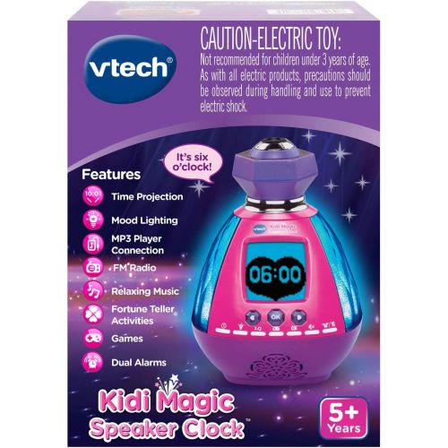 브이텍 VTech Kidi Magic Light Projector Speaker Clock with AC Adapter Amazon Exclusive, Pink