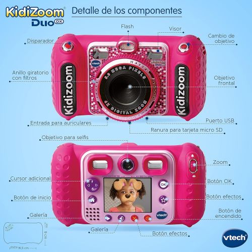 브이텍 VTech - Kidizoom Duo DX Digital Camera for Kids Photos, Videos, Filters, Music Player, Games, USB, Parental Control