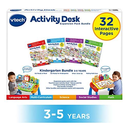브이텍 VTech Activity Desk 4-in-1 Kindergarten Expansion Pack Bundle for Age 3-5