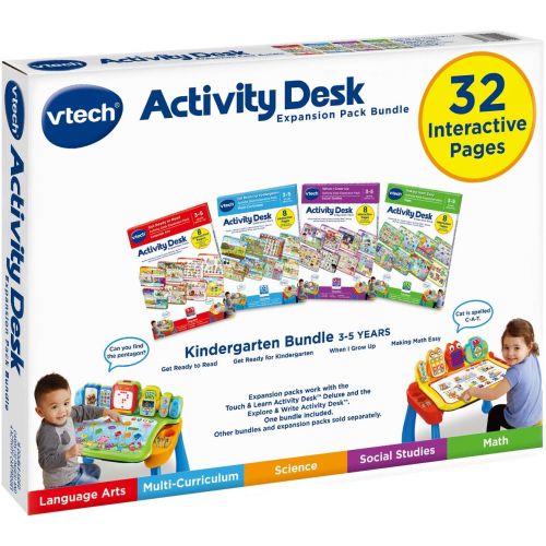 브이텍 VTech Activity Desk 4-in-1 Kindergarten Expansion Pack Bundle for Age 3-5