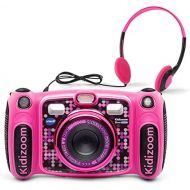 VTech Kidizoom Duo 5.0 Deluxe Digital Selfie Camera with MP3 Player and Headphones, Pink