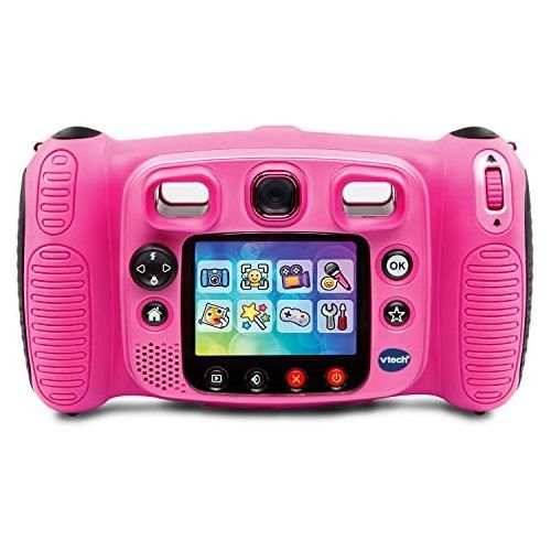 브이텍 VTech Kidizoom Duo 5.0 Deluxe Digital Selfie Camera with MP3 Player and Headphones, Pink