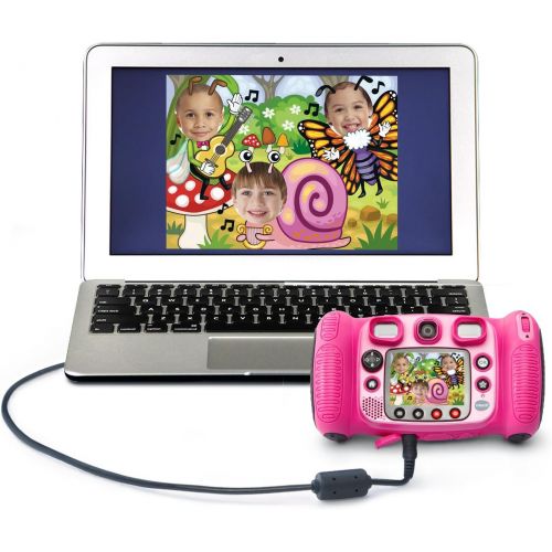 브이텍 VTech Kidizoom Duo 5.0 Deluxe Digital Selfie Camera with MP3 Player and Headphones, Pink