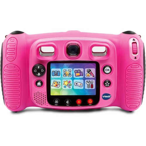 브이텍 VTech Kidizoom Duo 5.0 Deluxe Digital Selfie Camera with MP3 Player and Headphones, Pink