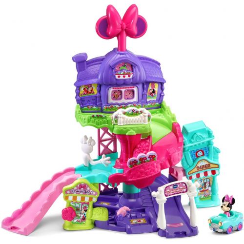 브이텍 VTech Go! Go! Smart Wheels Disney Minnie Mouse Around Town Playset,Pink