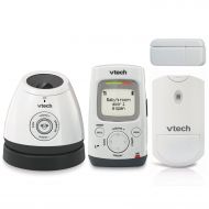 VTech DM271-102 Audio Baby Monitor with Glow-on-Ceiling Night Light, OpenClosed Sensor, Motion Sensor, Vibrating Sound-Alert, Talk Back Intercom & Belt Clip