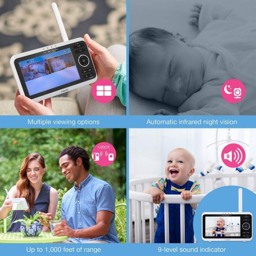 브이텍 VTech Video Baby Monitor with 2 Cameras, SM8252-2
