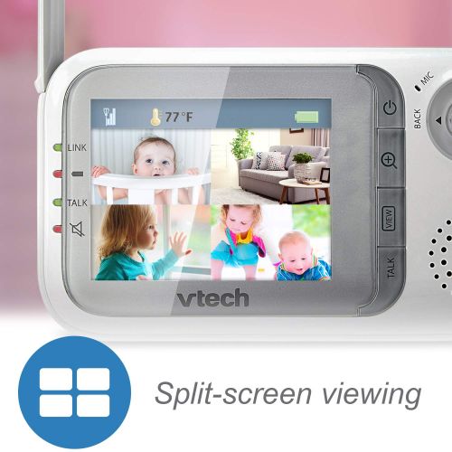 브이텍 VTech VM321 Video Baby Monitor with Automatic Infrared Night Vision, Adjustable Camera, Zoom, 5...