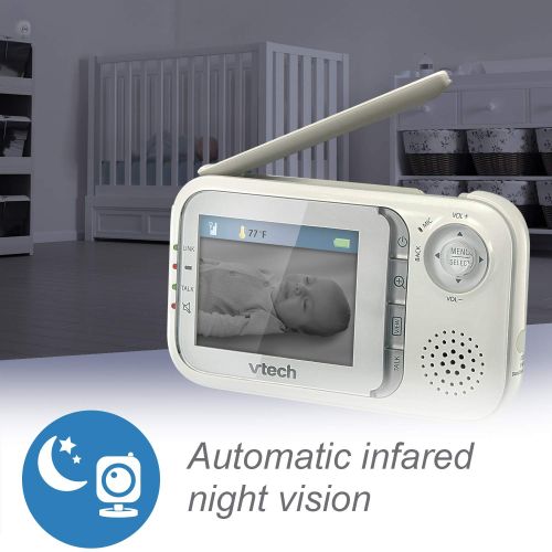 브이텍 VTech VM321 Video Baby Monitor with Automatic Infrared Night Vision, Adjustable Camera, Zoom, 5...