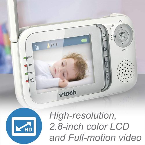 브이텍 VTech VM321 Video Baby Monitor with Automatic Infrared Night Vision, Adjustable Camera, Zoom, 5...