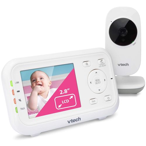 브이텍 VTech VM3252 2.8” Digital Video Baby Monitor with Full-Color and Automatic Night Vision, White