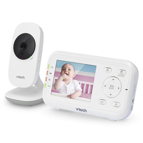 브이텍 VTech VM3252 2.8” Digital Video Baby Monitor with Full-Color and Automatic Night Vision, White