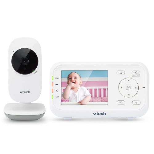 브이텍 VTech VM3252 2.8” Digital Video Baby Monitor with Full-Color and Automatic Night Vision, White