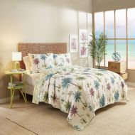 Vue Llama Drama 3-Piece Reversible Quilt Set, King, Coral