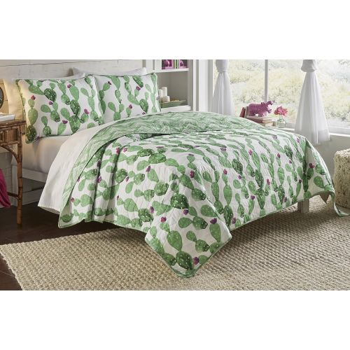  Vue Llama Drama 3-Piece Reversible Quilt Set, King, Coral