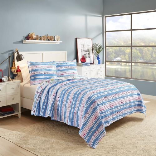  Vue 16215BEDDFQMUL Mila 90-inch by 90-inch 3-Piece Reversible FullQueen Quilt Set, Multi