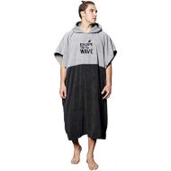 Vulken Extra Large Thick Hooded Beach Towel Changing Robe. Surf Poncho Men for Easy Change in Public. Quick Dry Microfiber Towelling for The Beach, Pool, Lake, Water Park. L/XL