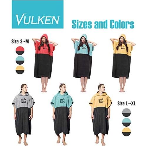  Vulken Extra Large Thick Hooded Beach Towel Changing Robe. Surf Poncho Men for Easy Change in Public. Quick Dry Microfiber Towelling for The Beach, Pool, Lake, Water Park. L/XL