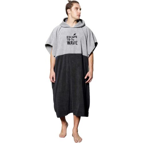  Vulken Extra Large Thick Hooded Beach Towel Changing Robe. Surf Poncho Men for Easy Change in Public. Quick Dry Microfiber Towelling for The Beach, Pool, Lake, Water Park. L/XL