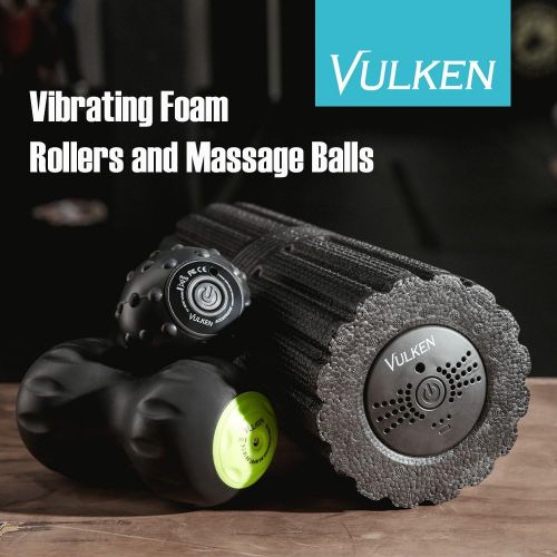  Vulken 4 Speed High Intensity 17” Vibrating Foam Roller Deep Tissue Massager for Muscle Recovery