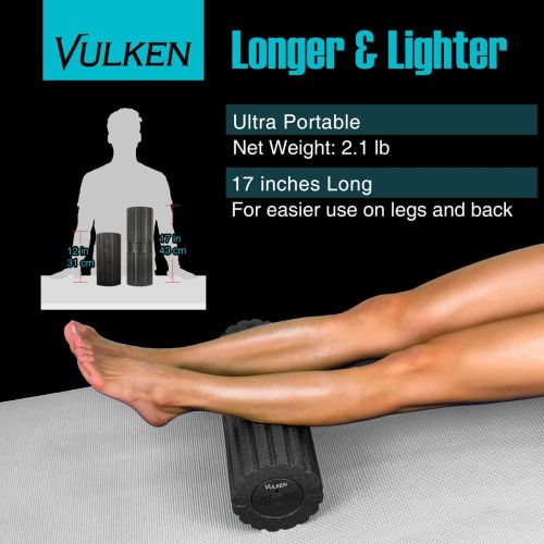  Vulken 4 Speed High Intensity 17” Vibrating Foam Roller Deep Tissue Massager for Muscle Recovery