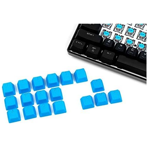  VULTURE Rubber Keycaps Cherry MX Double Shot Backlit 18 Keycap Set Compatible for Gaming Mechanical Keyboard OEM Profile Doubleshot Rubberized Diamond Textured Tactile Grip with Ke