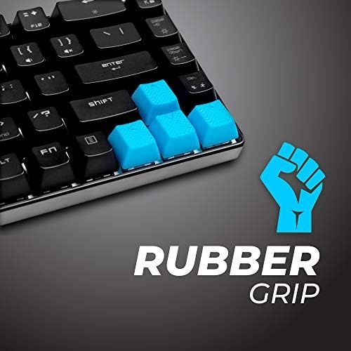  VULTURE Rubber Keycaps Cherry MX Double Shot Backlit 18 Keycap Set Compatible for Gaming Mechanical Keyboard OEM Profile Doubleshot Rubberized Diamond Textured Tactile Grip with Ke