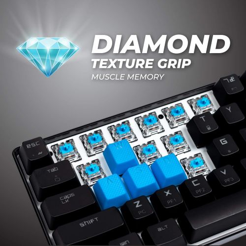  VULTURE Rubber Keycaps Cherry MX Double Shot Backlit 18 Keycap Set Compatible for Gaming Mechanical Keyboard OEM Profile Doubleshot Rubberized Diamond Textured Tactile Grip with Ke