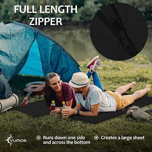  Vumos Sleeping Bag Liner and Camping Sheet ? Silk Like Material for Travel - Has Full Length Zipper