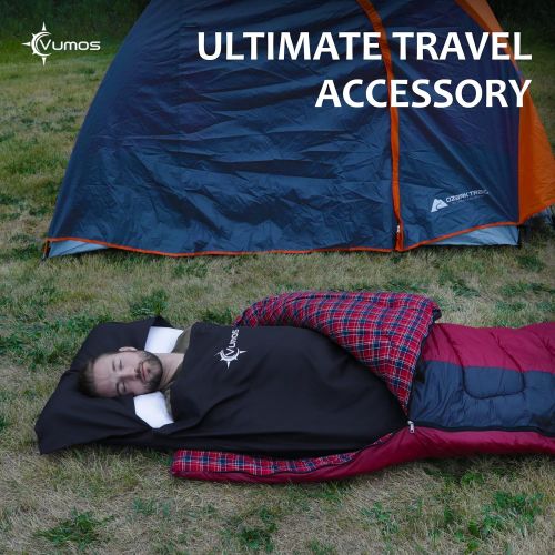  Vumos Sleeping Bag Liner and Camping Sheet ? Silk Like Material for Travel - Has Full Length Zipper