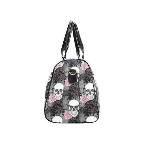  VunKo Floral Sugar Skull Small Travel Duffel Bag Waterproof Weekend Bag Luggage with Strap