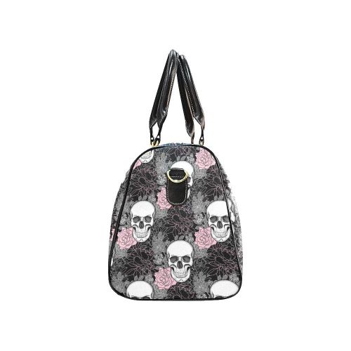  VunKo Floral Sugar Skull Small Travel Duffel Bag Waterproof Weekend Bag Luggage with Strap