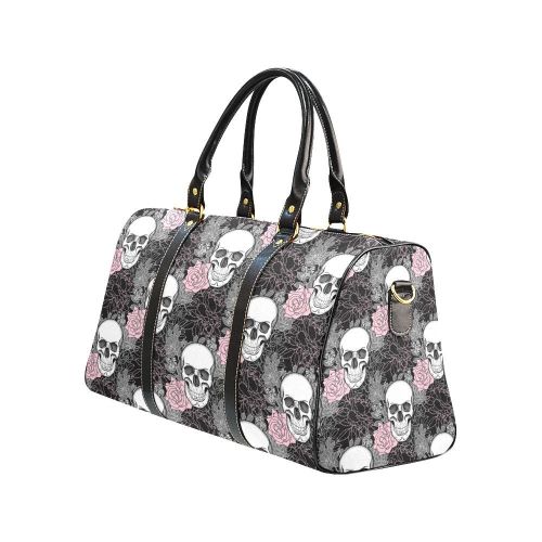  VunKo Floral Sugar Skull Small Travel Duffel Bag Waterproof Weekend Bag Luggage with Strap