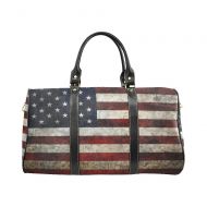 VunKo Vintage American Flag Small Travel Duffel Bag Waterproof Weekend Bag with Strap