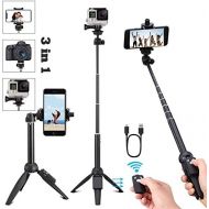 [아마존베스트]Vvtan Portable 40 Inch Universal Selfie Stick, Selfie Stick Tripod with Wireless Remote, Extendable Mini Aluminum Alloy Handheld Monopod Phone Tripod Compatible with iPhone Samsung DSLR