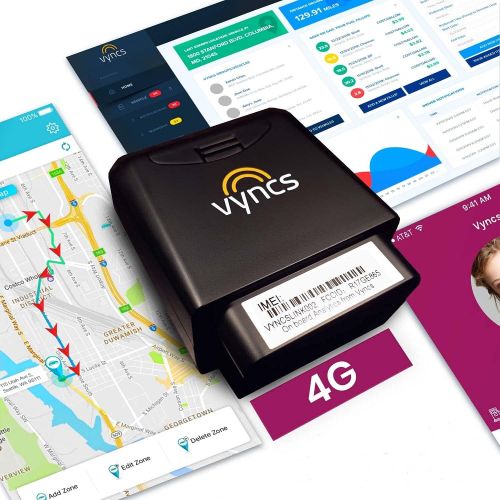  GPS Tracker VyncsPro 4G No Monthly Fee OBD Car Tracker Real Time GPS 1 Year Data Plan Included 60 Seconds GPS, Live Map, Teen Unsafe Driving Alert, Car Health, Recall, Fuel Report