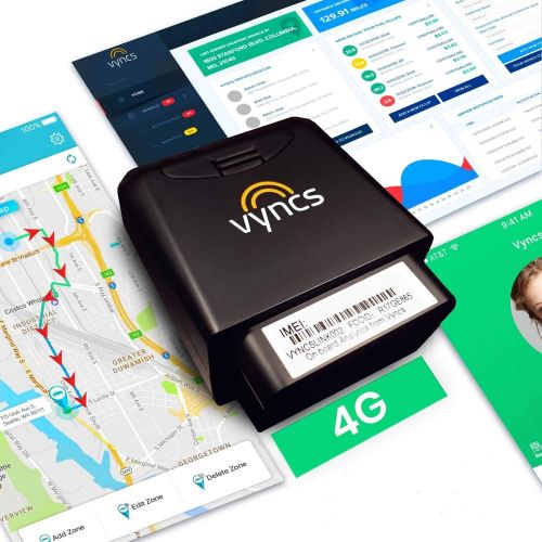  VYNCS Premium: No Monthly Fees GPS Tracker OBD 4G LTE Tracking Device for Cars Vehicle Trips Teen Driver Safety Roadside Assistance VPOBDGPS1