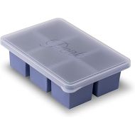 W&P Cup Cubes Silicone Freezer Tray with Lid, Blue, Makes 6 Perfect 1-Cup Portions, Freeze & Store Soup, Broth, Sauce, Leftovers, Dishwasher Safe