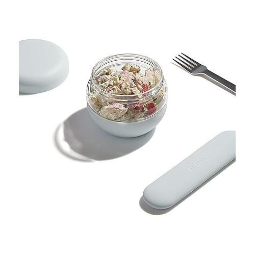 W&P Porter Seal Tight Glass Lunch Bowl Container w/ Lid Slate 16 Ounces Leak & Spill Proof, Soup & Stew Food Storage, Meal Prep, Airtight, Microwave and Dishwasher Safe, BPA-Free Glass