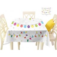 W Machine Sky Waterproof Tablecloth Kids Christmas Preparations for Party of The Year Theme Festive Occasion Happy Event Xmas W54 xL54 Suitable for Buffet Table, Parties, Wedding