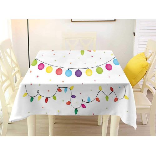  W Machine Sky Waterproof Tablecloth Kids Christmas Preparations for Party of The Year Theme Festive Occasion Happy Event Xmas W54 xL54 Suitable for Buffet Table, Parties, Wedding