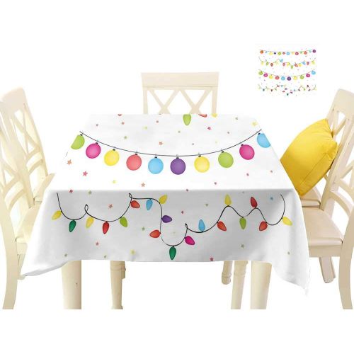  W Machine Sky Waterproof Tablecloth Kids Christmas Preparations for Party of The Year Theme Festive Occasion Happy Event Xmas W54 xL54 Suitable for Buffet Table, Parties, Wedding