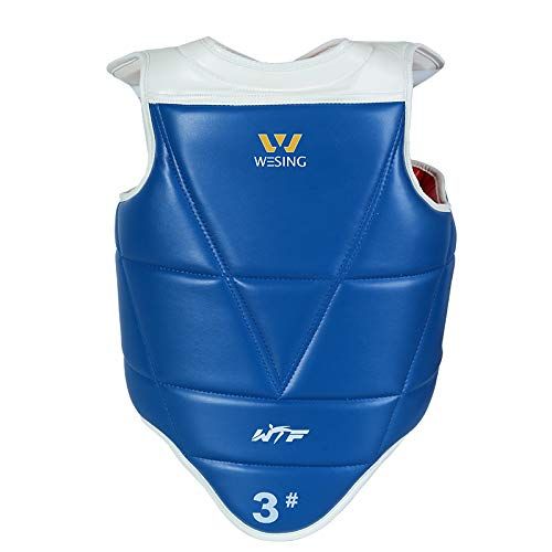  W WESING Wesing WTF Approved Taekwondo Chest Protector Taekwondo Solid Reversible Chest Guard Body Protector