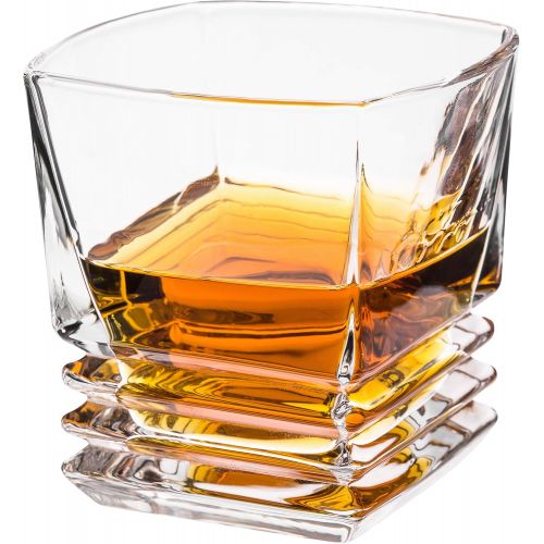  [아마존베스트]W WHISKOFF Whiskey Glass Set - Bourbon Stainless Steel Ice Cubes Set of 6 - Whiskey Scotch Gift Box - Bourbon Glasses Gift Set - Whiskey Metal Cubes Gift Box - Whisky Stone Ice Cubes Set - Bi