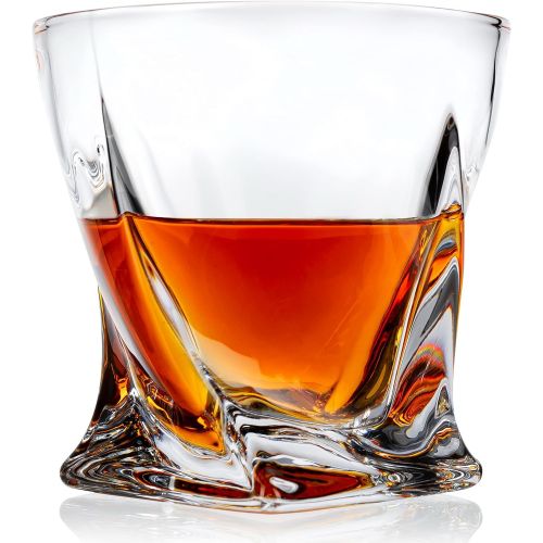  [아마존베스트]W WHISKOFF Whiskey Glass Set of 2 - Scotch 6 Stainless Steel Chilling Stones Set - Bourbon Glasses Gift Set for Dad - Whiskey Metal Ice Cubes Gift Box - Whiskey Stones Gift Set - Whiskey Set